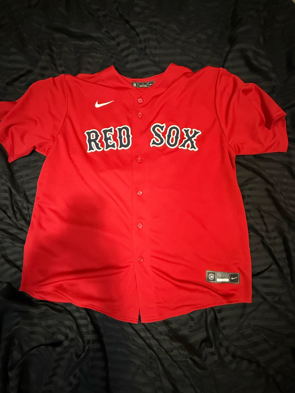 Nike Red Sox Red Button-Up Jersey
